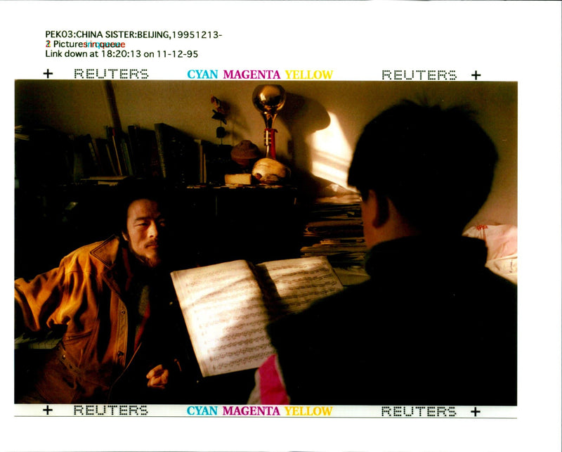 1995 CHINESE COMPOSER XUNTIAN WRITER AND THE NEW HOFFMANN CHINA - Vintage Photograph