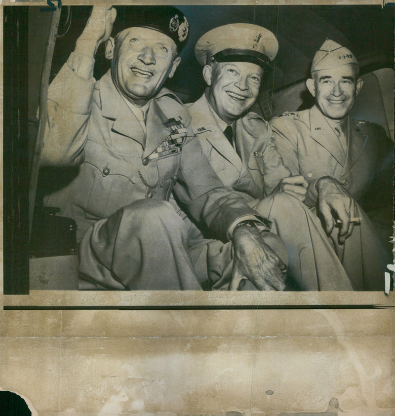 Gen. Bradley, Field Marshal Viscount Montgomery and Gen. Eisenhower. - Vintage Photograph
