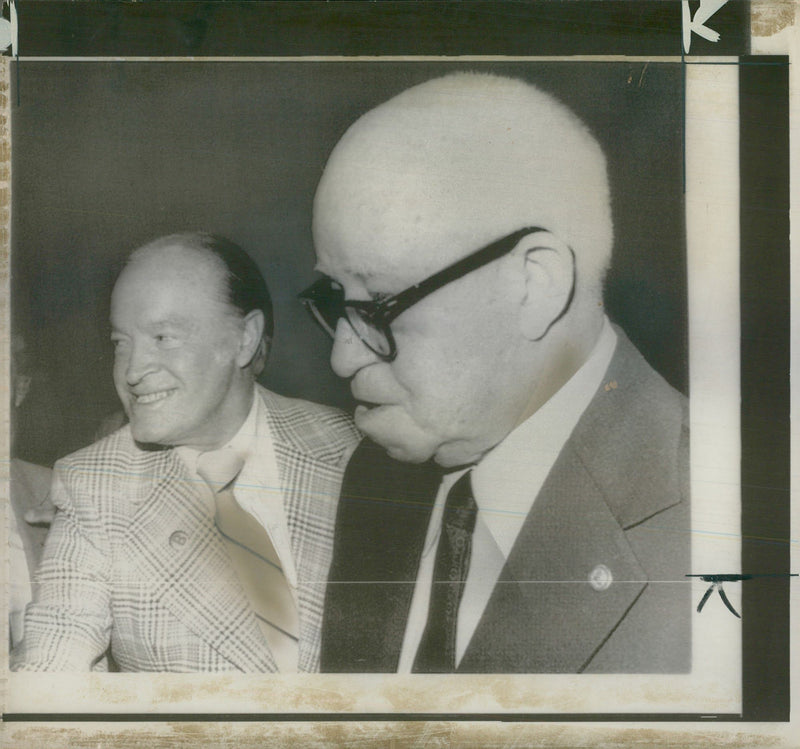 Bob Hope and Gen. Omar Bradley - Vintage Photograph