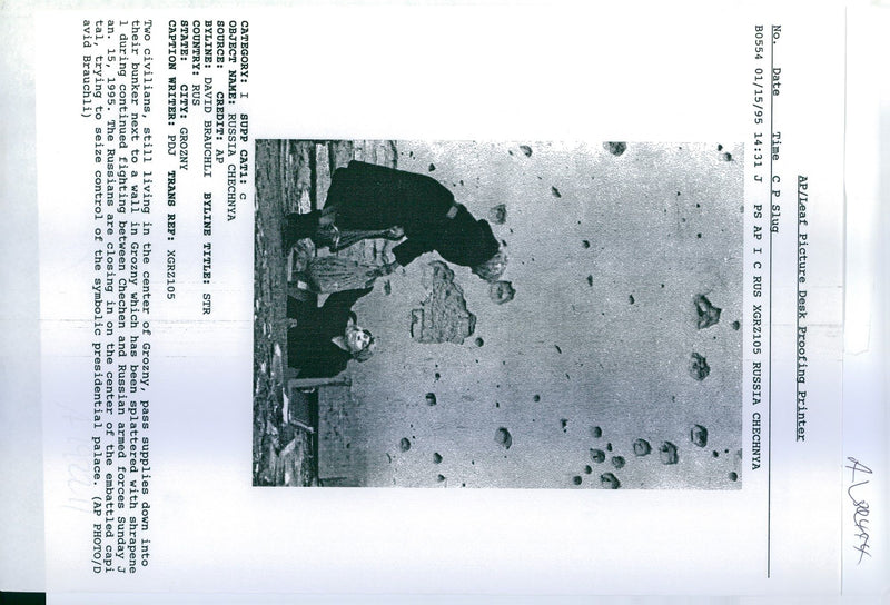 1995 ABERRY LEAF PICTURE DESK PROO DAVID BRENCHLEY WAR WRITER RUSSIAN PALACE - Vintage Photograph