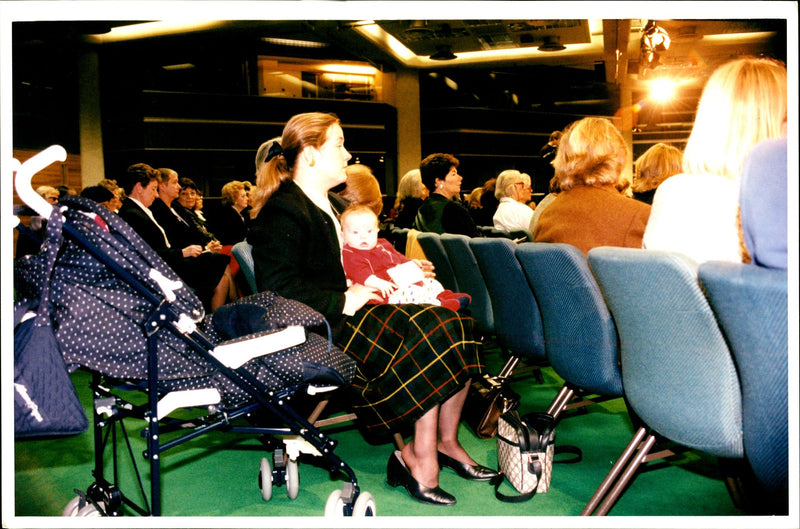 The Tory Womens Annual Conference at the Queen Elizabeth II conference centre. Octavia and Penelope listen to proceedings - Vintage Photograph