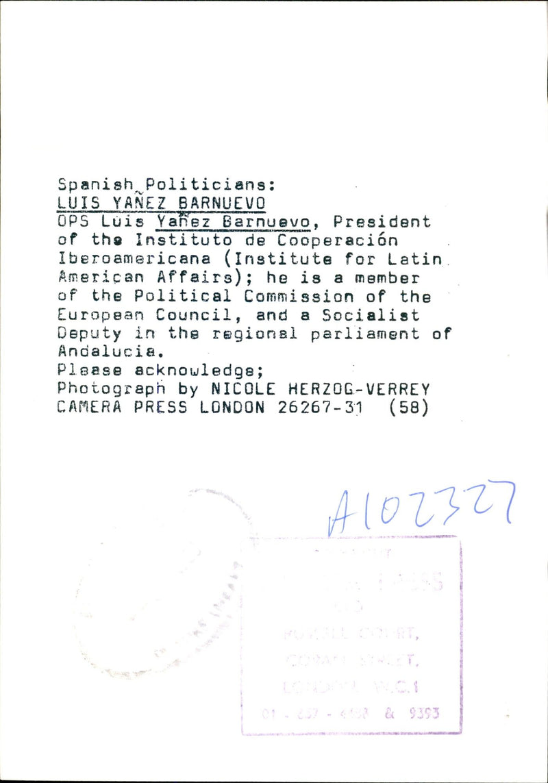 Luis Yanez Barnuevo - Vintage Photograph