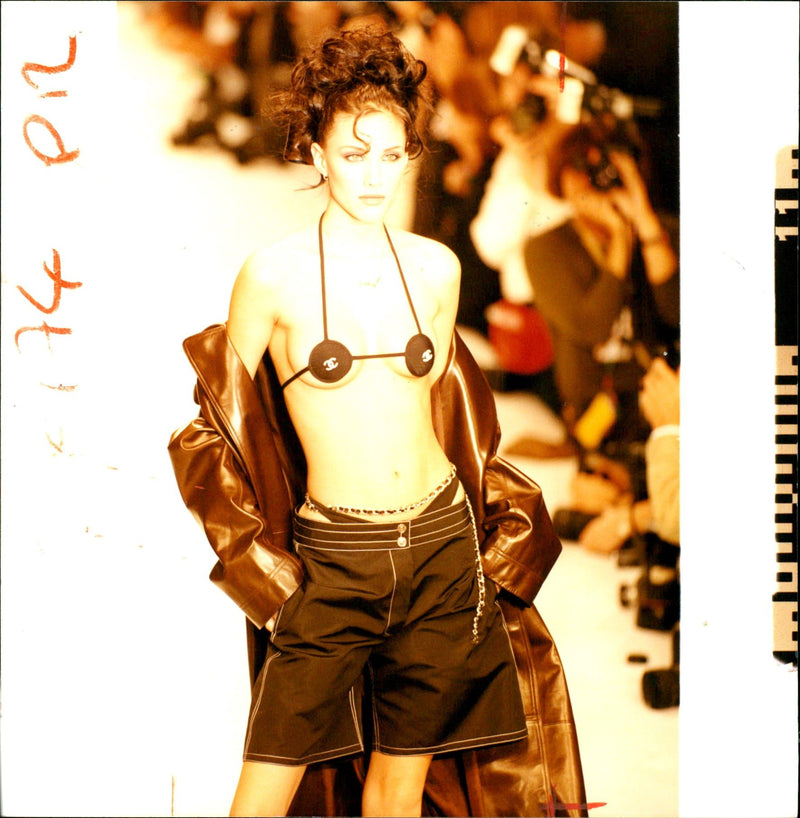 The Chanel logo on a tiny bikini top - Vintage Photograph