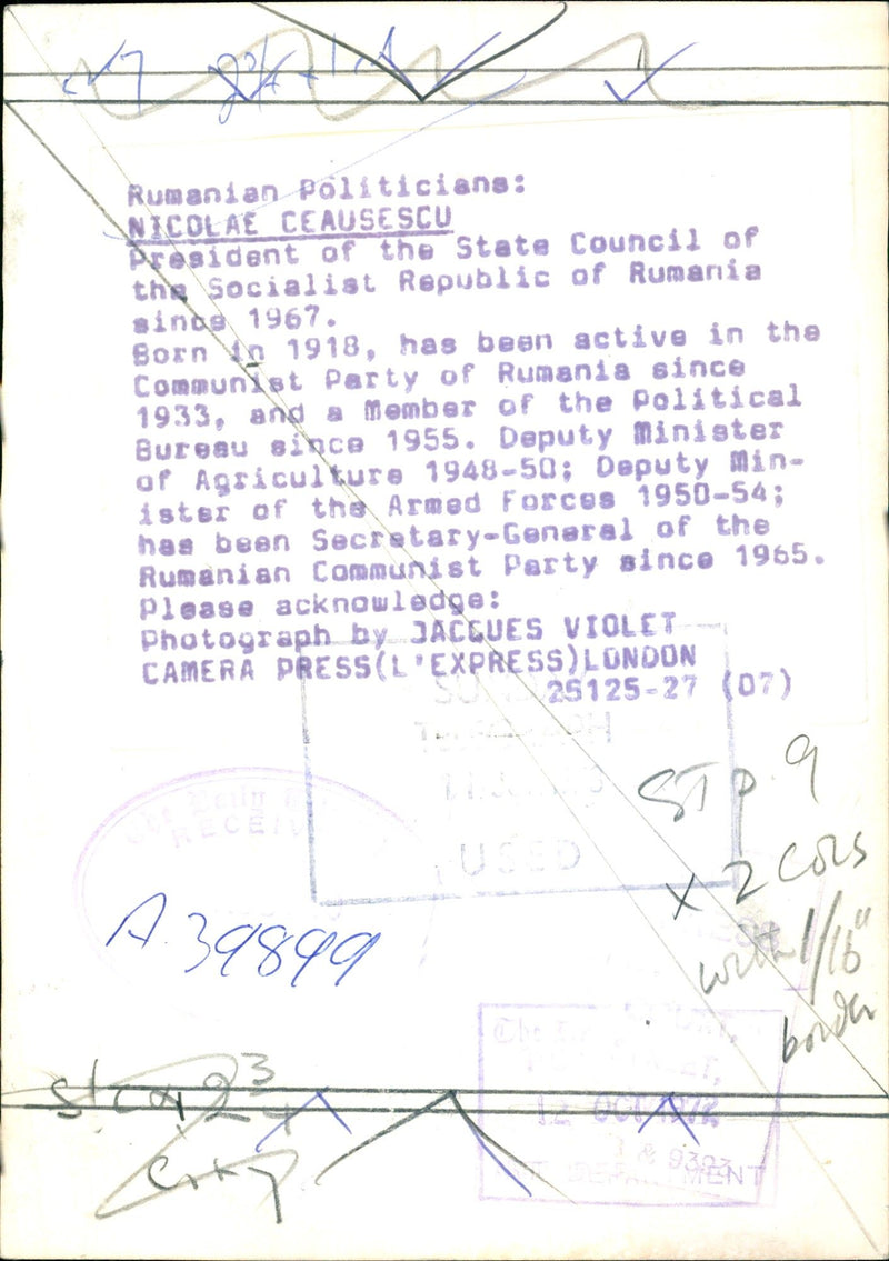 Nicolae Ceausescu - Vintage Photograph