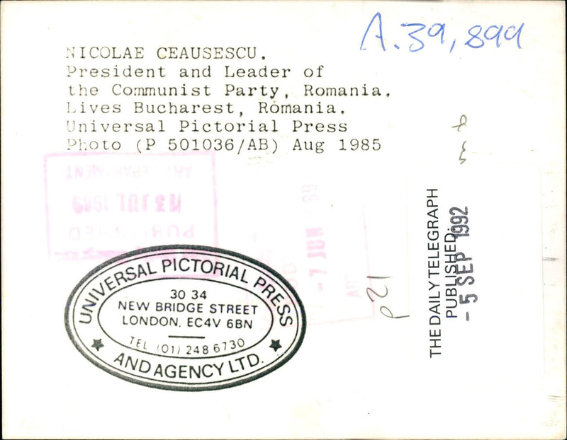Nicolae Ceausescu - Vintage Photograph