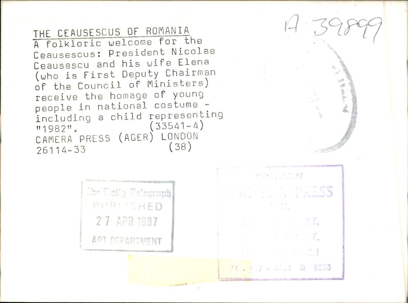 Nicolae Ceausescu - Vintage Photograph