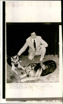 MURDER VICTIM LEX RAGGETT WITH HIS TWO ALSATIAN GUARD DOGS GERAINT LEWIS - Vintage Photograph