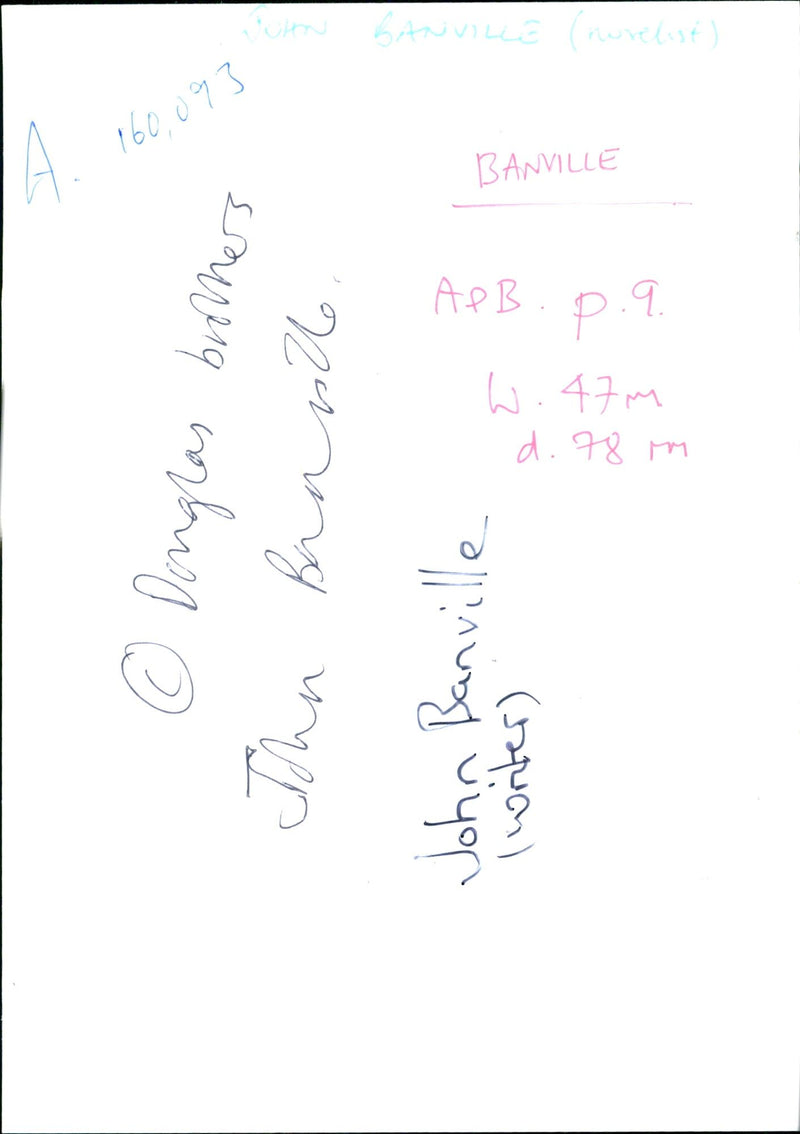 John Banville. - Vintage Photograph