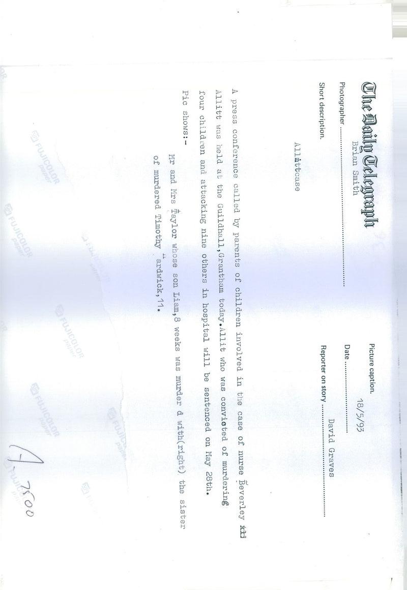 ALLIT WHO WAS CONVICTED MURDERING FOUR CHILDR BRIAN SMITH PRESS DAVID - Vintage Photograph