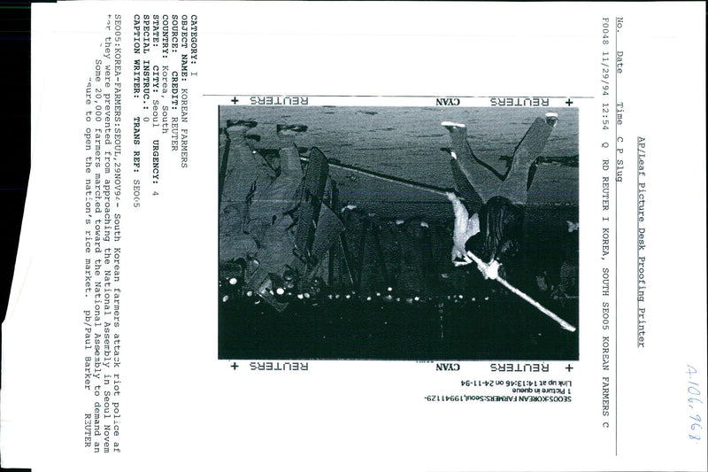 FARMERS MARCHED TOWARD THE NATIONAL ASSEMBLY PAUL BARKER POLICE WRITER - Vintage Photograph