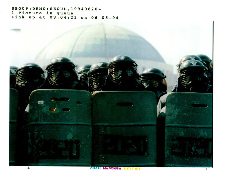 RIOT POLICEMEN STAND FRONT THE NATIONAL ASS EMBLY PRE BACH WRITER - Vintage Photograph