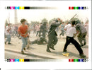 1995 THOUSANDS RADICAL STUDENT SHOUTING UNIFICATION POLICE RIOT WRITER COUNTRY - Vintage Photograph