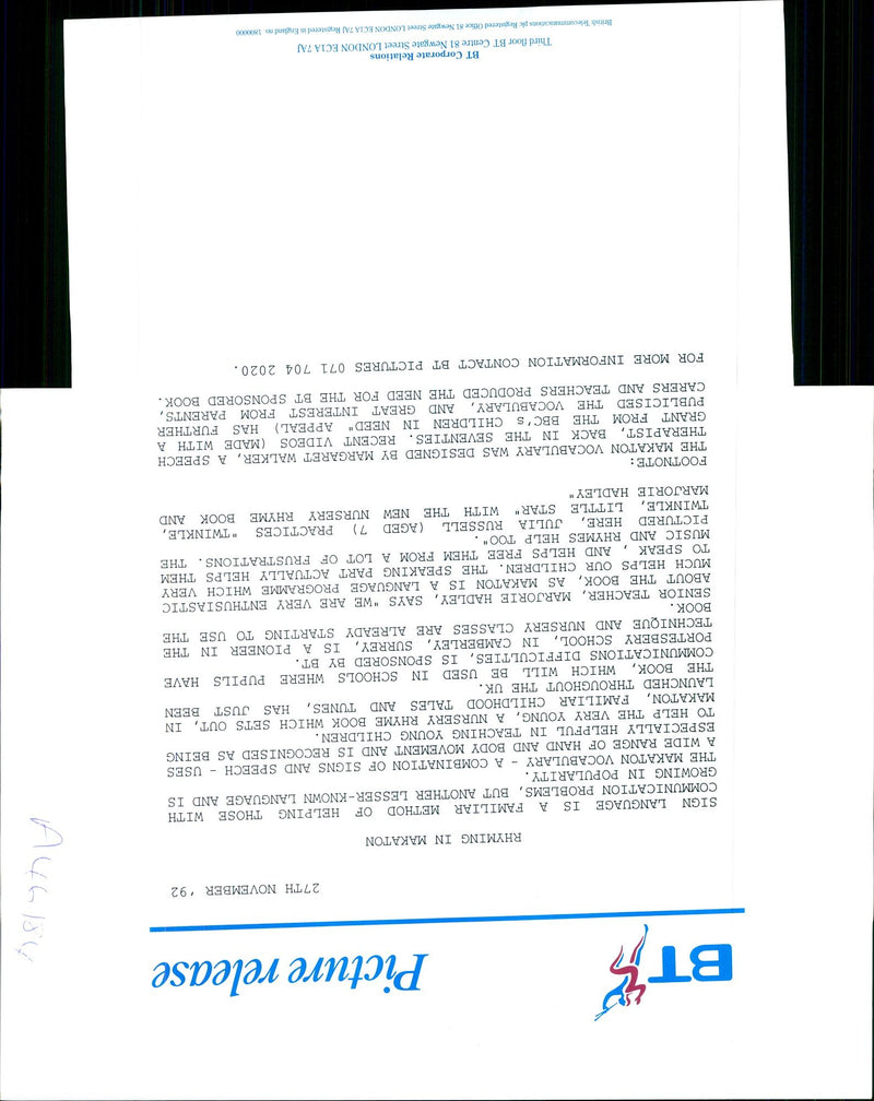 NURSERY RHYME BOOK WHIC BACH MARGARET WALKER STAR MUSIC KNOWN MOVEMENT - Vintage Photograph