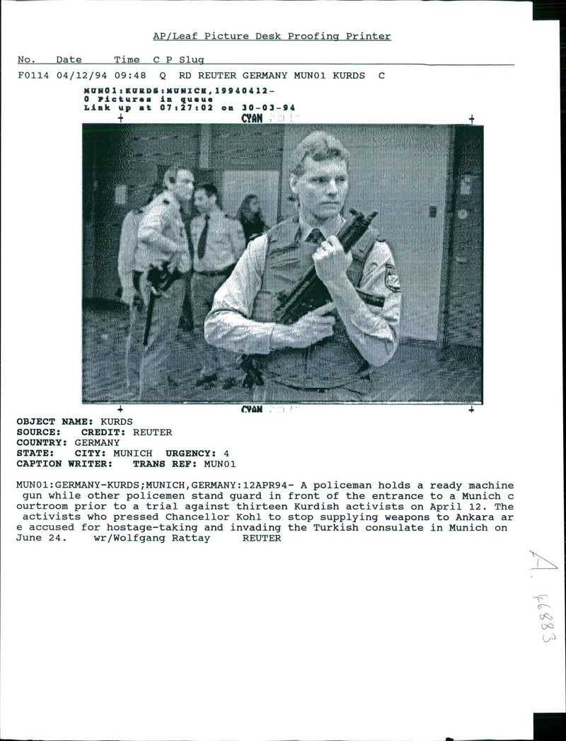 1994 KURDISH ACTIVISTS ARE ACCUSED TAKING AND WOLFGANG RATTAY WRITER COUNTRY - Vintage Photograph