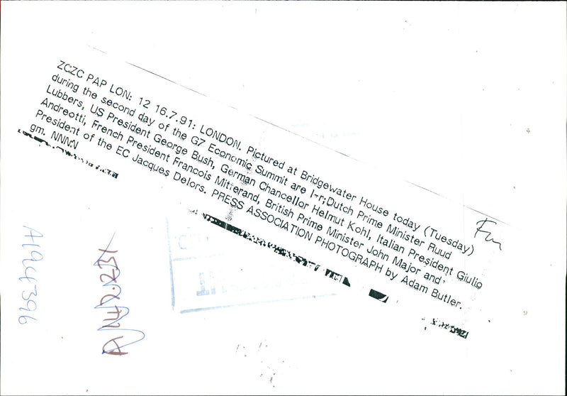 Second day of G7 Economic Summit at Bridgewater House - Vintage Photograph