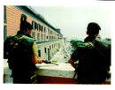 Two Army Soldiers Guard a Wing of the Royal Palace - Vintage Photograph