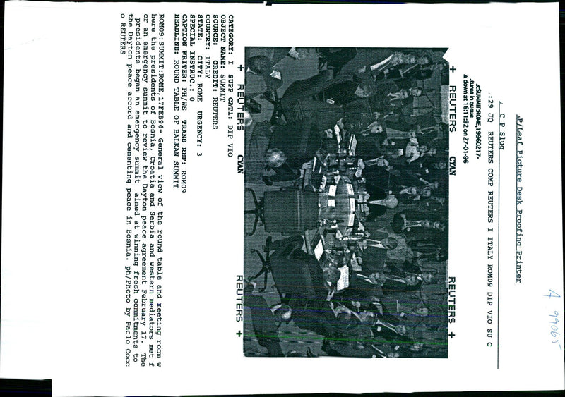 1996 THE PRESIDENTS BOSNIA CROATIA AND SERBI FACLO COCC WRITER ITALY COUNTRY - Vintage Photograph