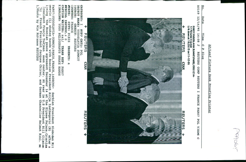 1995 PALACE FRANCE WRITER PRESIDENT PARIS - Vintage Photograph