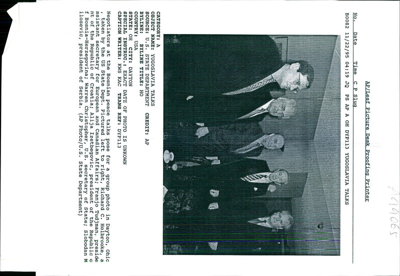 FRANJO TUMAN RICHARD OPEN WARREN CHRISTOPHER TITLE USA WRITER PRESIDENT - Vintage Photograph