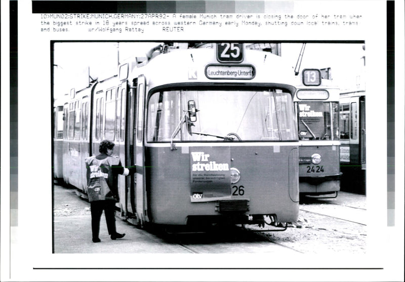 Shutting down local trains, trams and buses. - Vintage Photograph