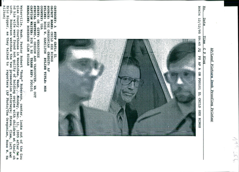 1995 ASTO ROBINS ROSS MILTON ERIC BIGGAR STEVE CLEM TITLE USA WRITER - Vintage Photograph