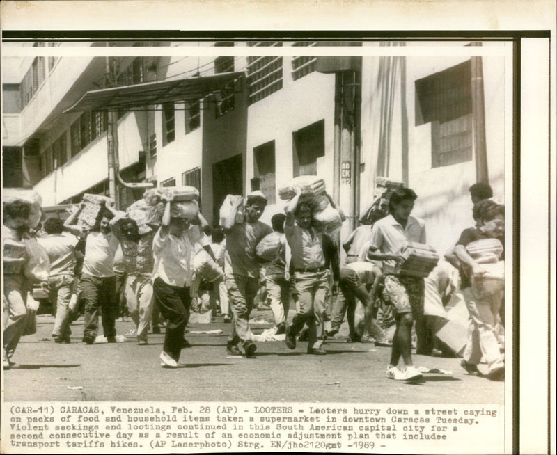 1989 VIOLENT SACKINGS AND LOOTINGS CONTINUED THIS AMERICAN CAR SECOND CAPITAL - Vintage Photograph