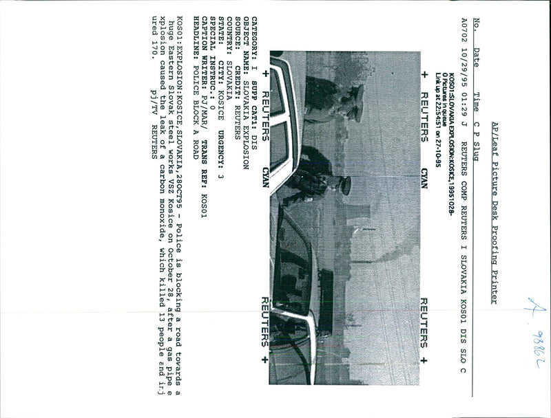 1995 SLOVAKIAN CITY KOSICE WAS HIT GAS EXPLOSION POLICE WRITER COUNTRY - Vintage Photograph