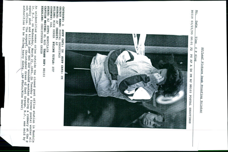 1995 FOUR MEN KILLED AND SHOT EGEDLY ALL CHRISTOPHER TITLE USA WRITER COUNTRY - Vintage Photograph