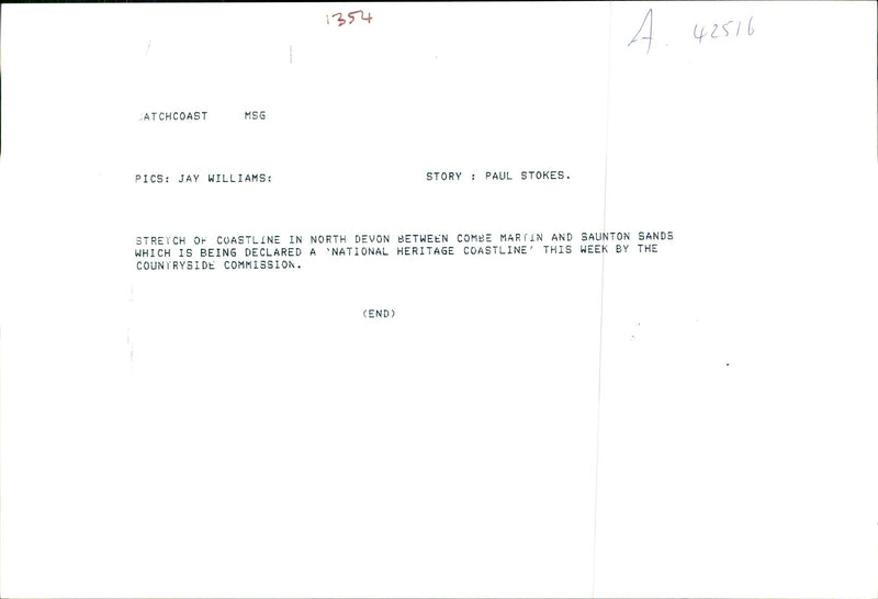 Heritage Coastline - Vintage Photograph