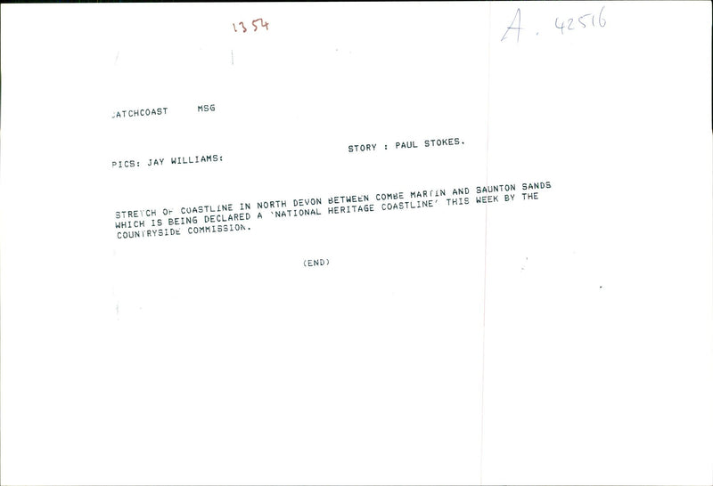 Heritage Coastline - Vintage Photograph