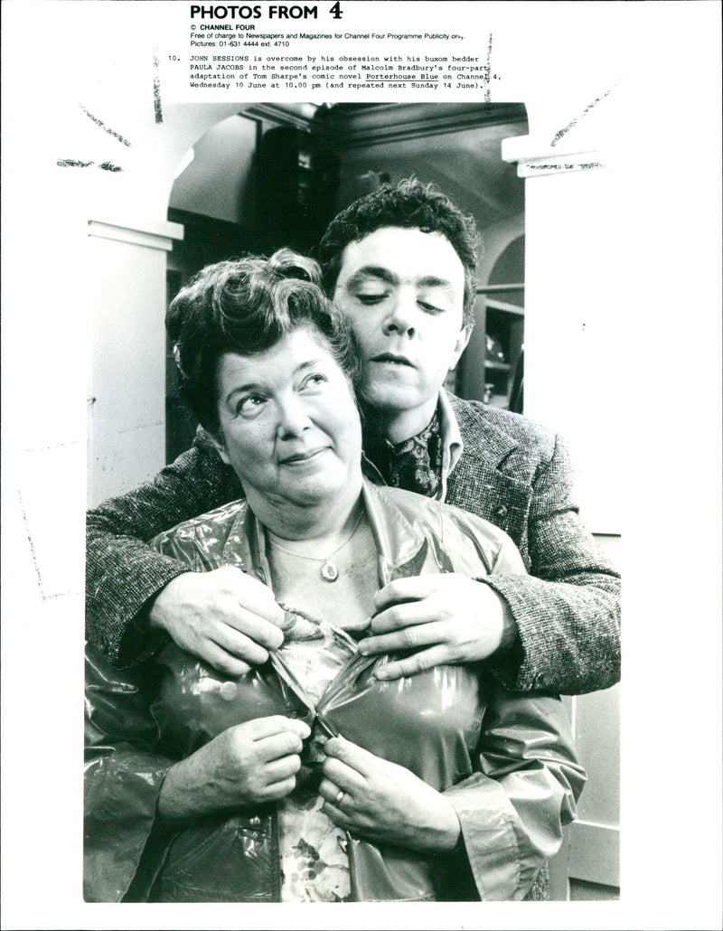 John Sessions and Paula Jacobs in the second episode of Porterhouse Blue - Vintage Photograph