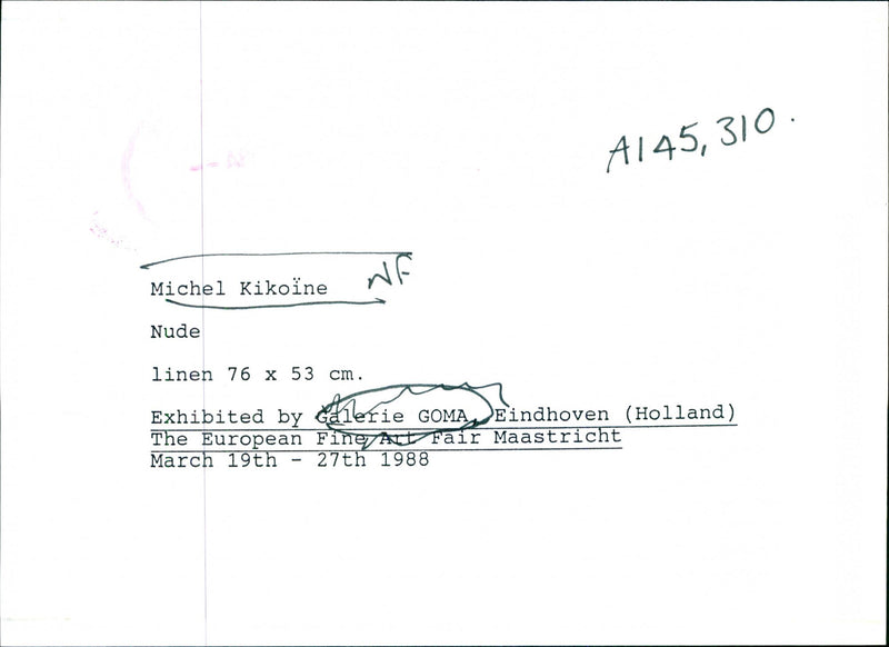 1988 NUDE LINEN EXHIBITED ODLERIE GOMA EINDHOVEN HOLLAND THE EUROPEAN - Vintage Photograph