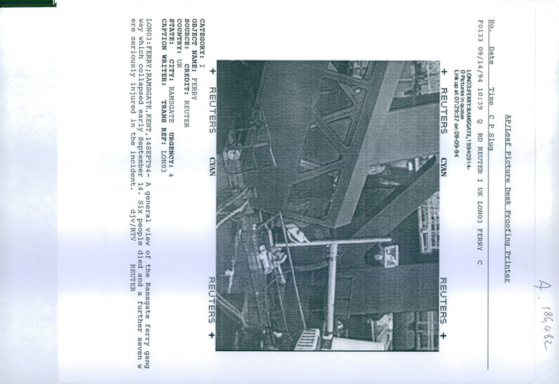 1994 LONO FERRY RAMSGATE PICTURESIRROGEEEE LINK WRITER COUNTRY DIED EARLY - Vintage Photograph