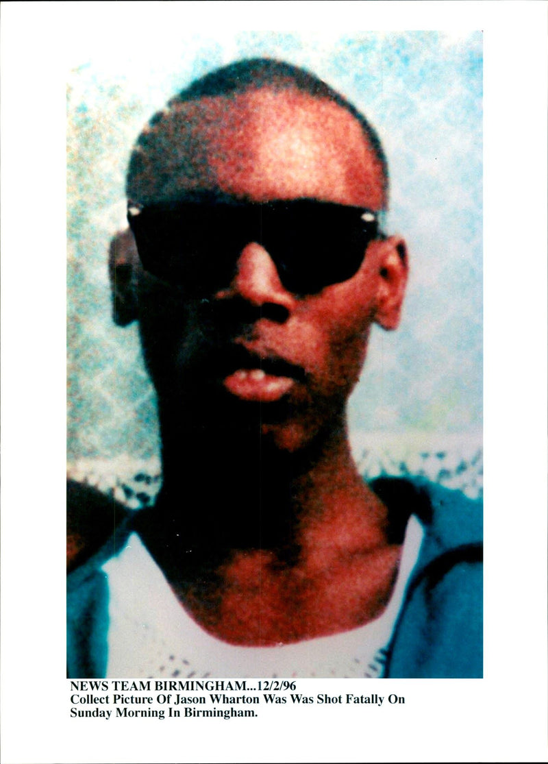 1996 JASON WHARTON WAS SHOT FATALLY SUNDAY MORNING BIRMINGHAM - Vintage Photograph