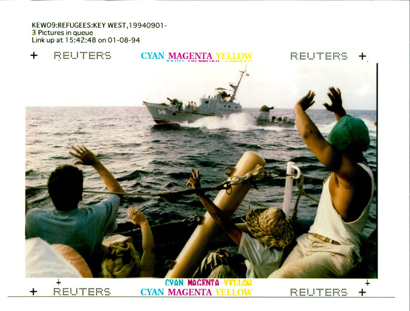 KEWO REFUGEES KEY WEST PICTURES QUEUE LINK USA WRITER UNITED COUNTRY - Vintage Photograph