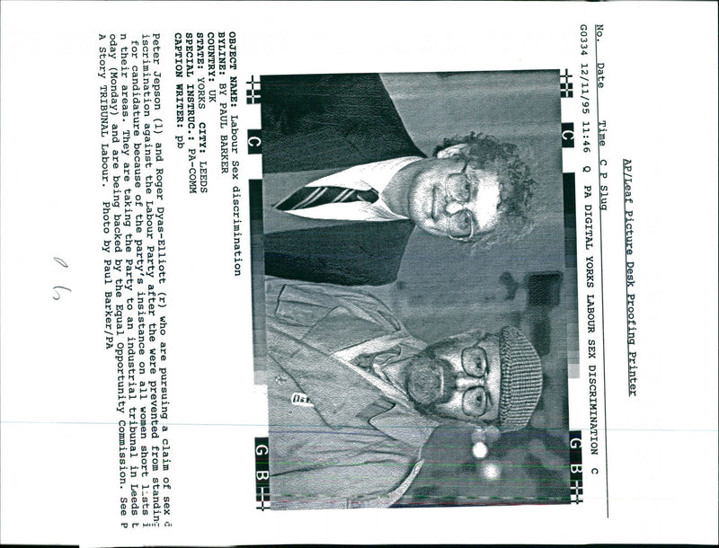 PETER JEPSON AND ROGER DYAS ELLIOTT ARE PURSUING BRYN COLTON PAUL WRITER - Vintage Photograph