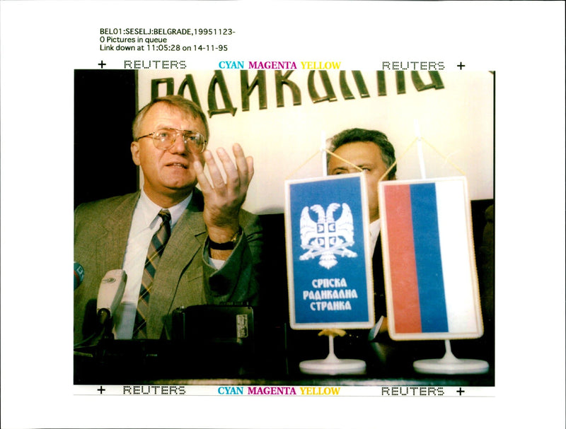 1995 PETAR KUJUNDZIC SLOBODAN MILOSEVIC BIAN WRITER LEADER PRESS COUNTRY PRESIDEN - Vintage Photograph