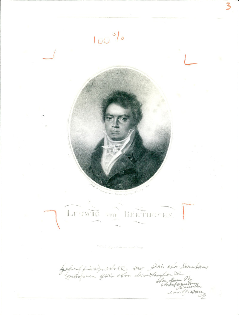 Ludwig van Beethoven music manuscript - Vintage Photograph