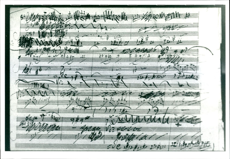 Ludwig van Beethoven music manuscript - Vintage Photograph