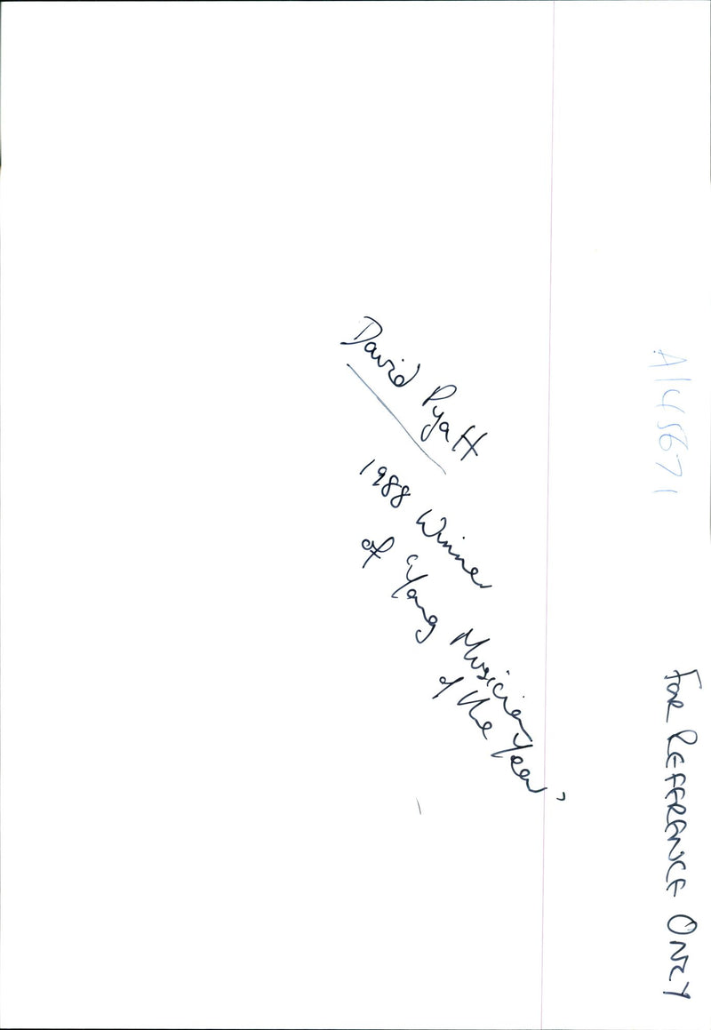 David Pyatt holds his Young Musician of the Year Award 1988 - Vintage Photograph