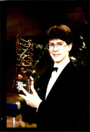 David Pyatt holds his Young Musician of the Year Award 1988 - Vintage Photograph