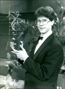 David Pyatt holds his Young Musician of the Year Award 1988 - Vintage Photograph
