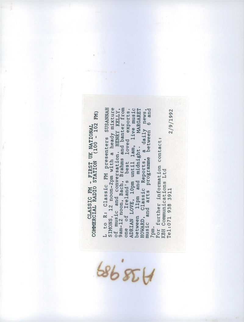 1992 CLASSIC THE FIRST BACH MARGARET HOWARD HENRY KELLY SUSANNAH MUSIC - Vintage Photograph