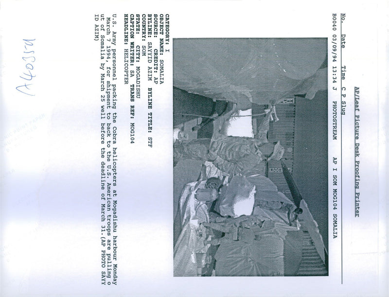 1994 AMERICAN TROOPS ARE PULLING SOMALIA MARC BACH TITLE WRITER ARMY - Vintage Photograph