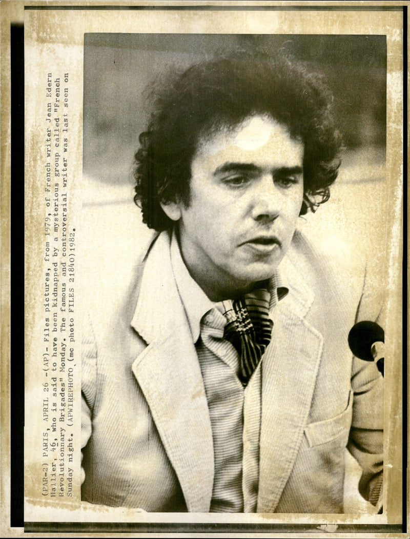 1982 JEANEDERN HALLIER JEAN EDERN SAID HAVE BEEN PARIS WRITER FRENCH - Vintage Photograph