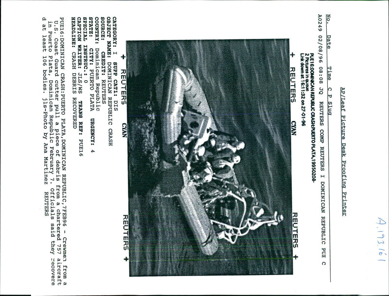 1996 PUE DOMINICAN REPUBLIC CRASH PUERTO ANA MARTINEZ AIRCRAFT WRITER COUNTRY - Vintage Photograph