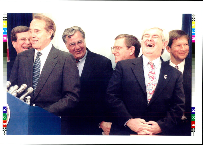 1995 TONY PRIME ROBERT DOLE JOHN KASICH DICK ARMEY GINGRICH USA WRITER LEADER PRE - Vintage Photograph