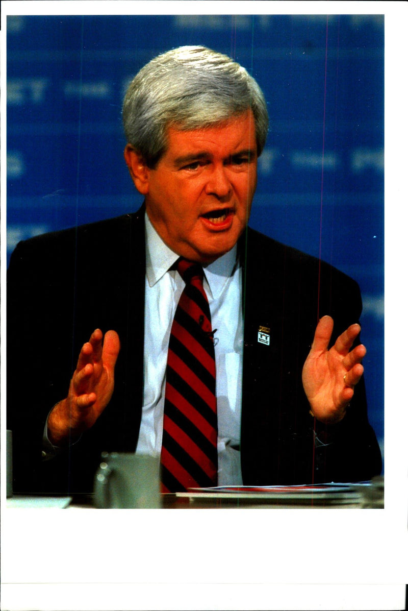 1995 NEWT GINGRICH HOUSE SPEAKER GIN DOUG MILLS TITLE USA WRITER COUNTRY - Vintage Photograph