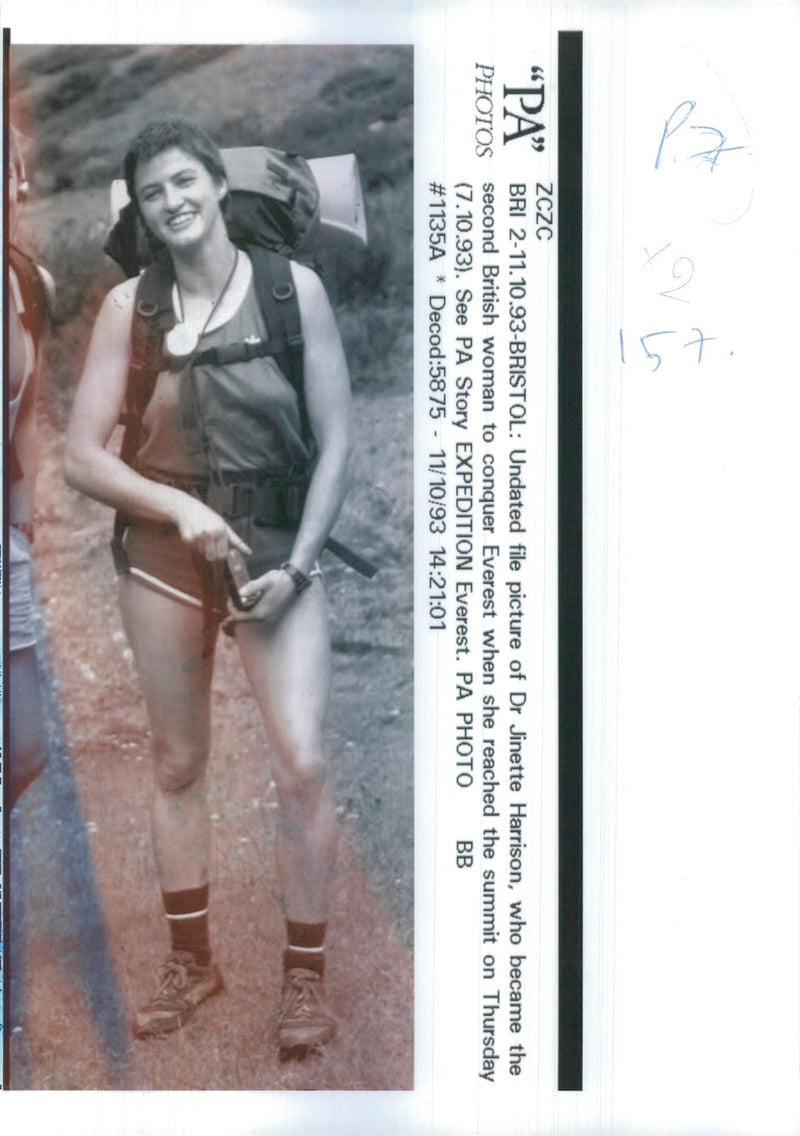 1993 JINETTE HARRISON BECAME THE SECOND BRITISH WOMAN EXPEDITION PUBLISHED - Vintage Photograph