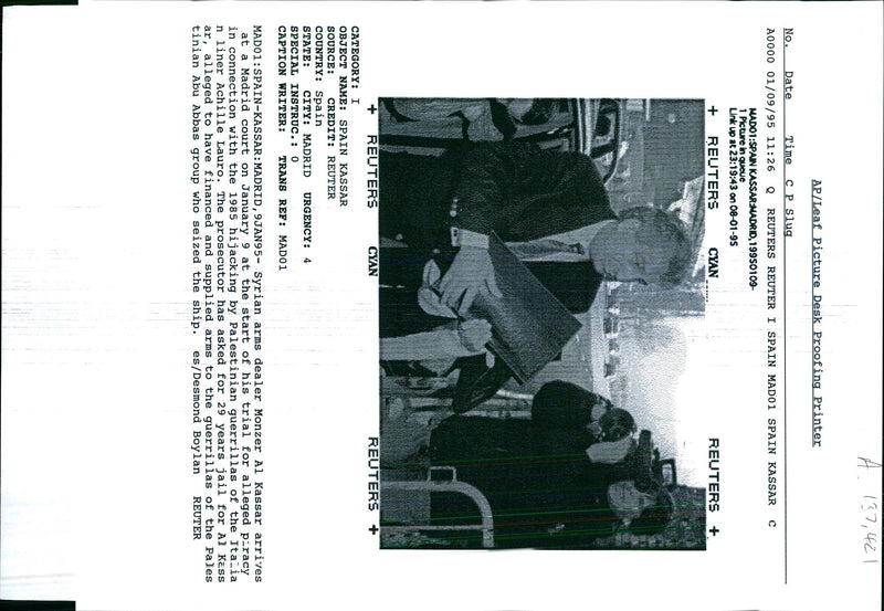 1995 SYRIAN ARMS DEALER MONZER DESMOND BOYLAN SHIP WRITER LINER COUNTRY - Vintage Photograph